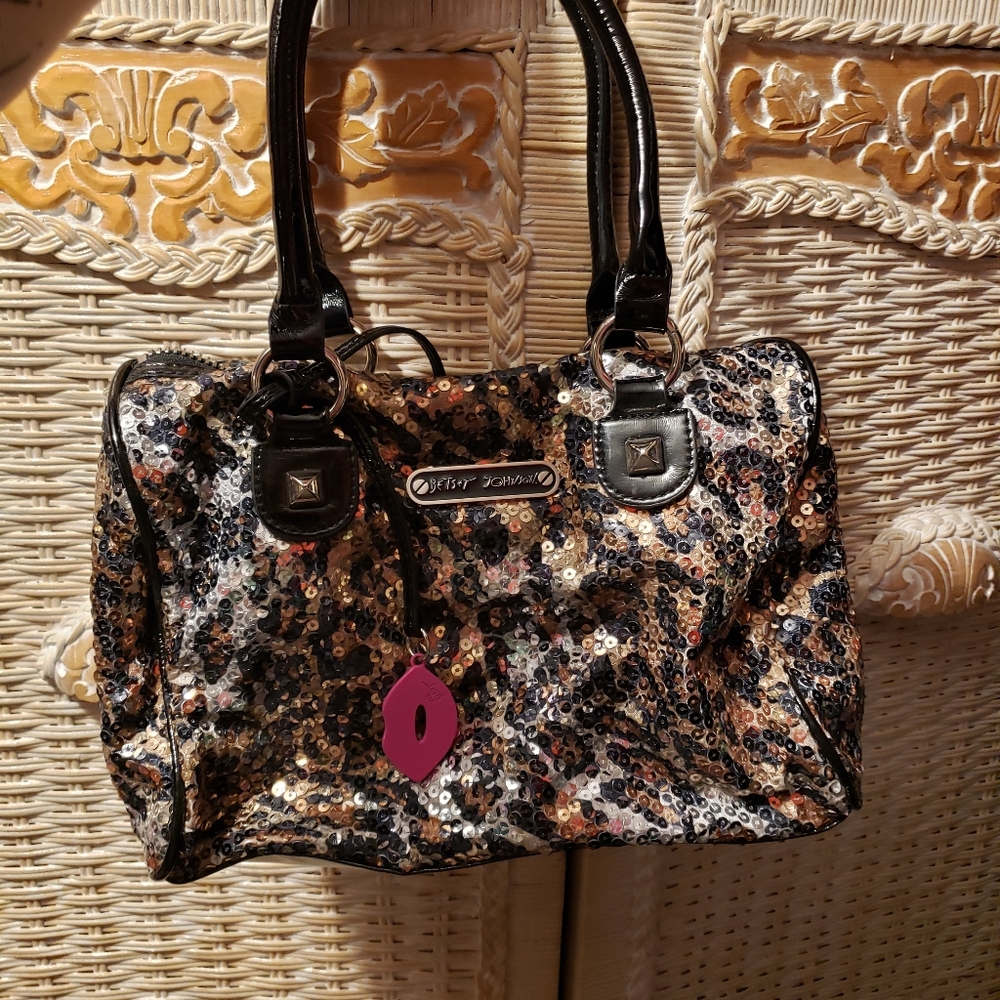 Betseyville sequined cheetah bag